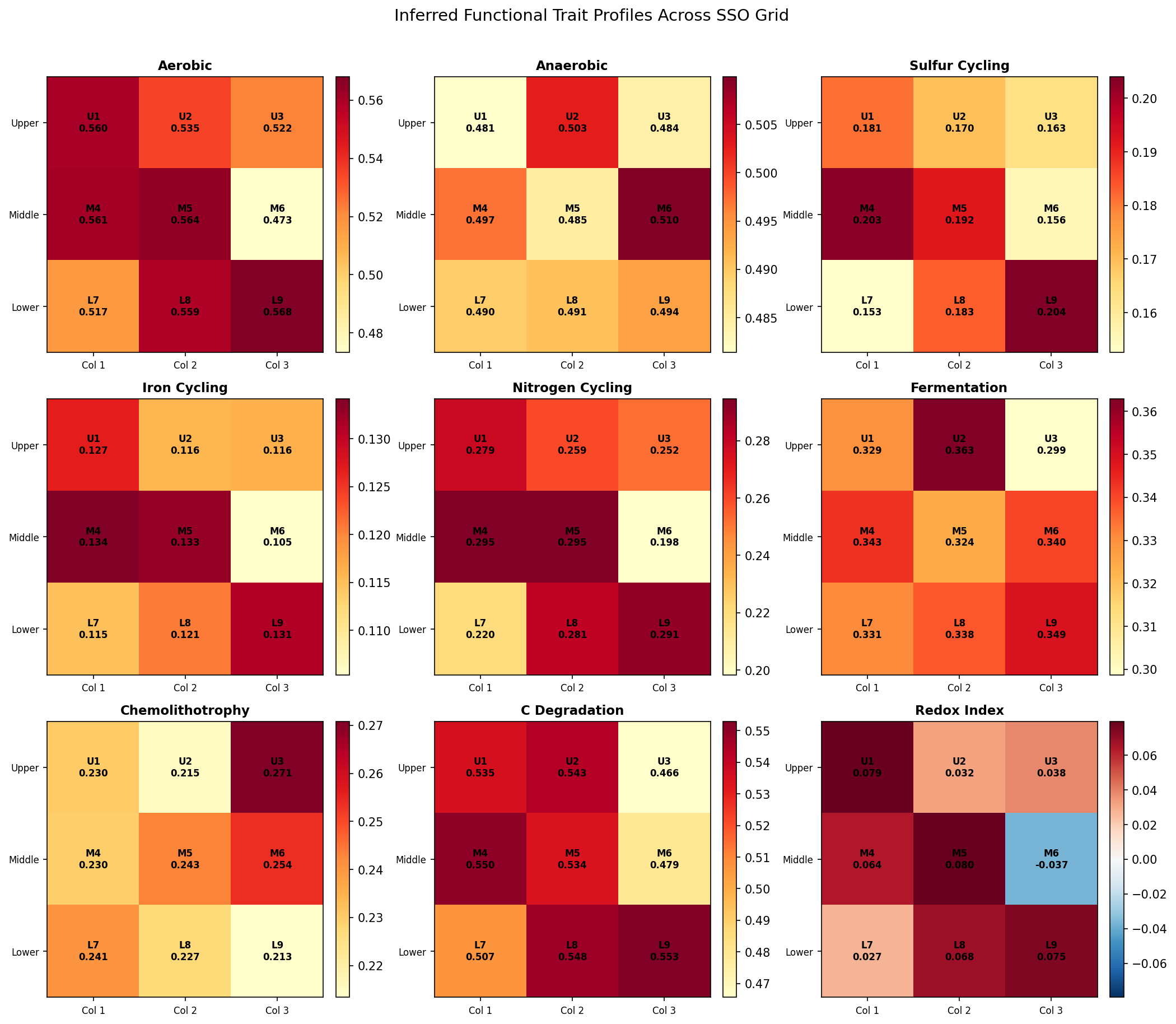 All trait profiles mapped onto grid