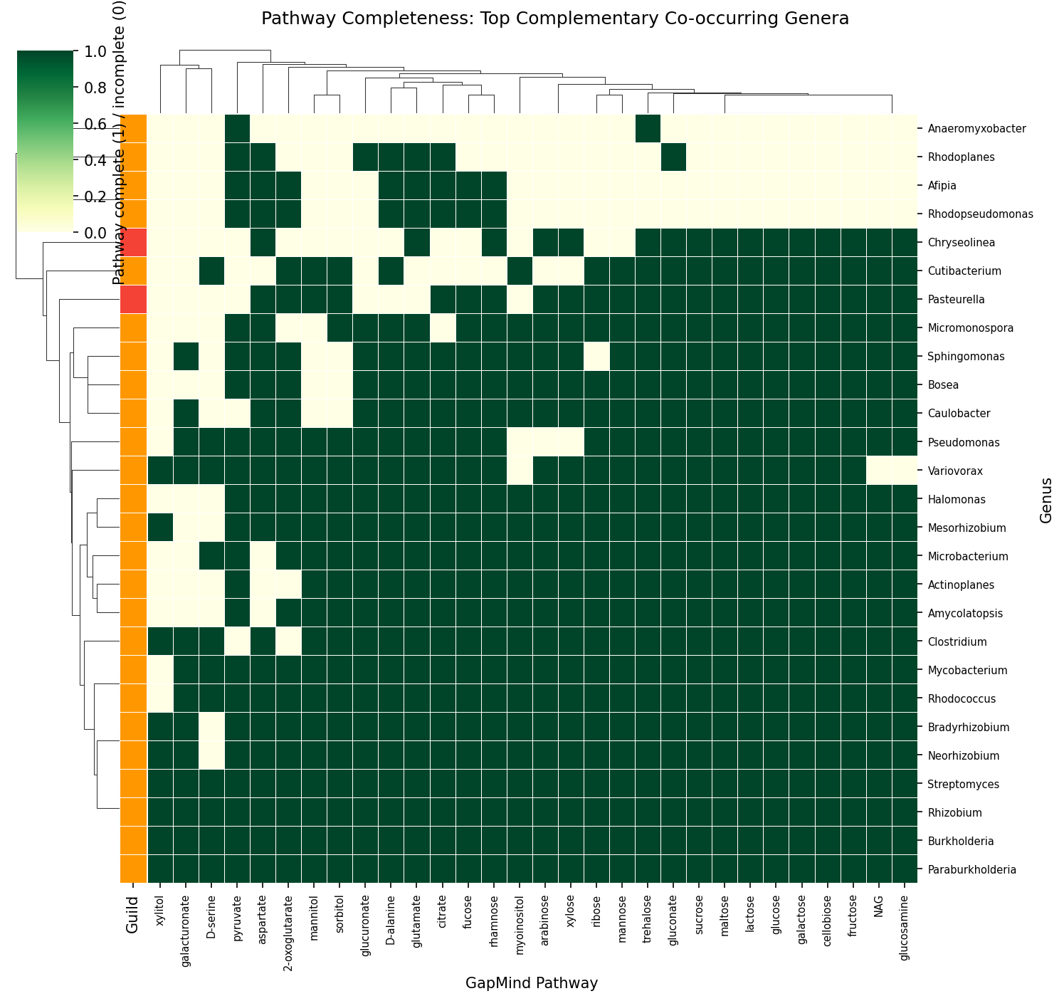 Complementarity heatmap detail